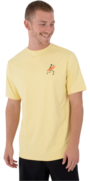 2026 Hurley Mens Regular Flamengue Short Sleeve Rash Vest MLEU00007 - Nectarine